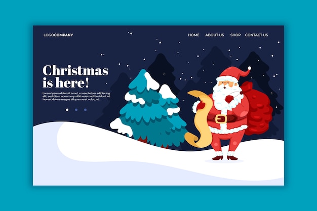 Hand drawn christmas landing page