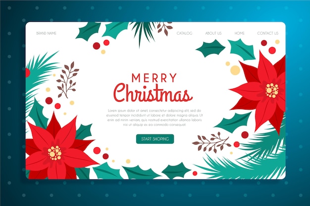 Free vector hand drawn christmas landing page