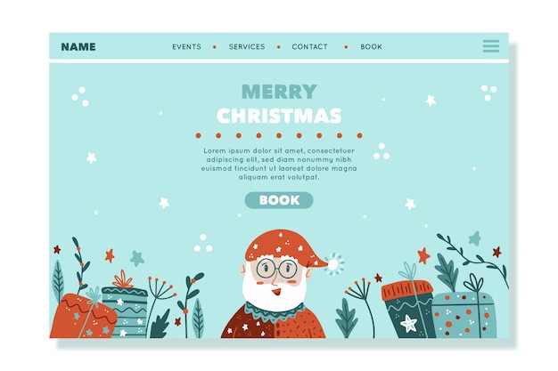 Free vector hand drawn christmas landing page