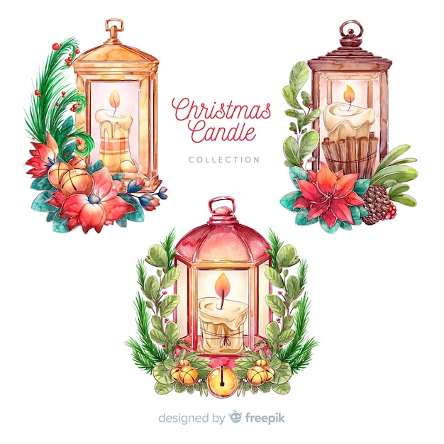 Free vector hand drawn christmas lantern collection