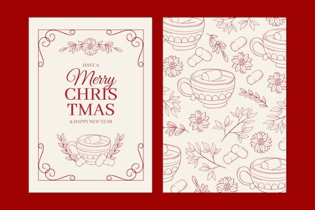 Ручной обращается набор рождественских открыток