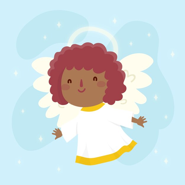 Hand drawn christmas little angel