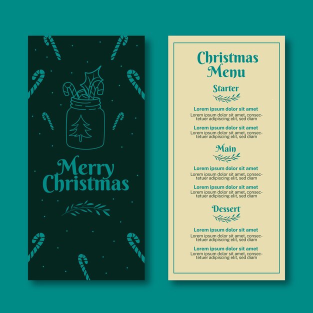 Free vector hand drawn christmas menu template