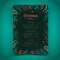 Free vector hand drawn christmas menu template