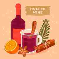 Free vector hand drawn christmas mulled wine illustration