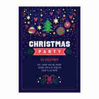 Free vector hand drawn christmas party flyer template