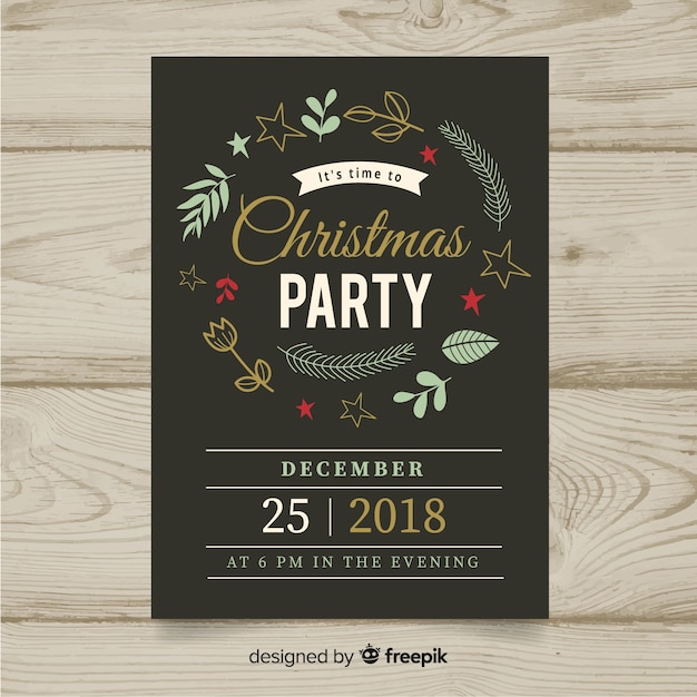 Free Vector | Hand drawn christmas party poster template