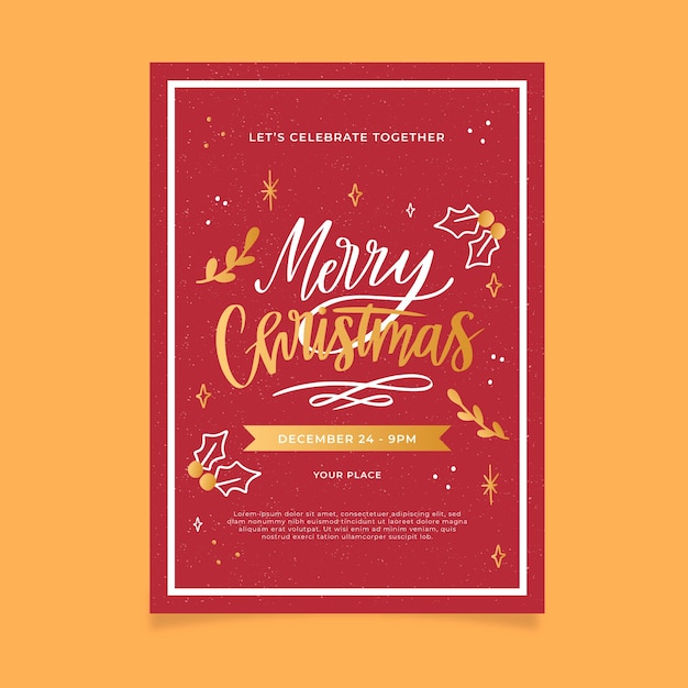 Hand drawn christmas party poster template