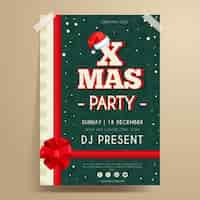 Free vector hand drawn christmas party poster template