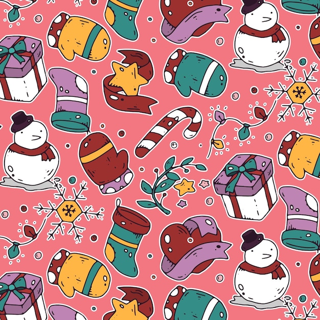 Hand drawn christmas pattern design