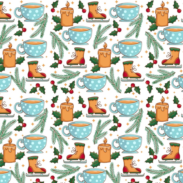 Hand drawn christmas pattern design