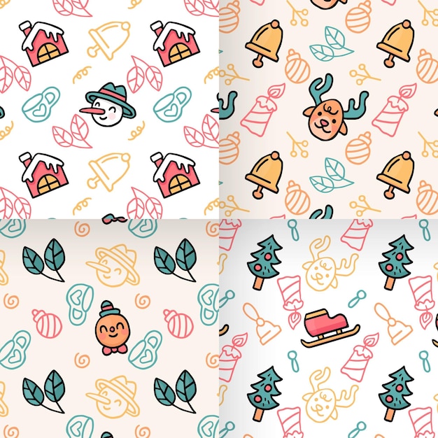 Hand drawn christmas pattern design