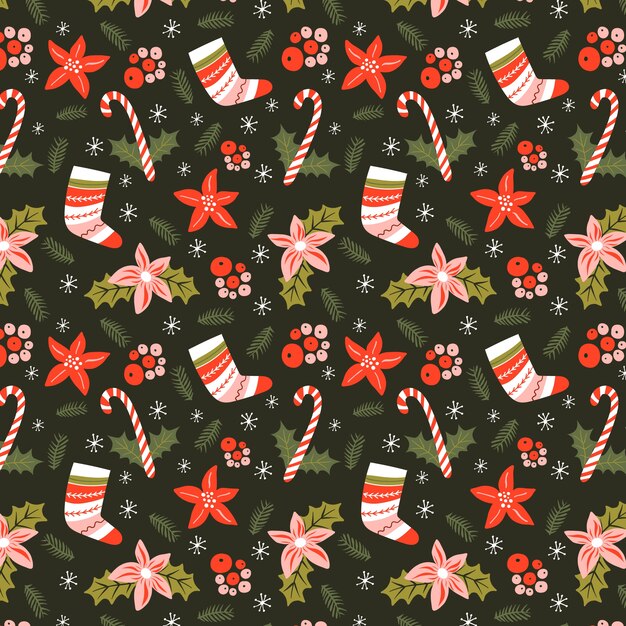 Hand drawn christmas pattern design