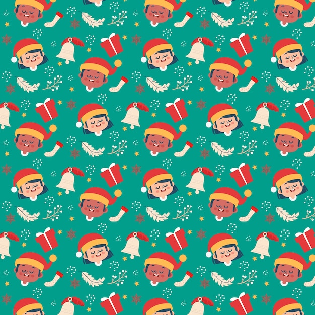 Free vector hand drawn christmas pattern design