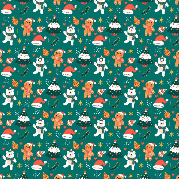 Hand drawn christmas pattern design