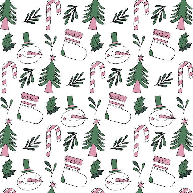 Hand drawn christmas pattern design