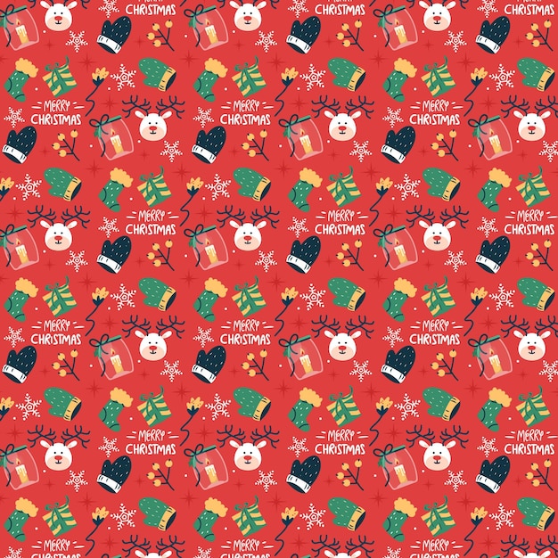 Free vector hand drawn christmas pattern design