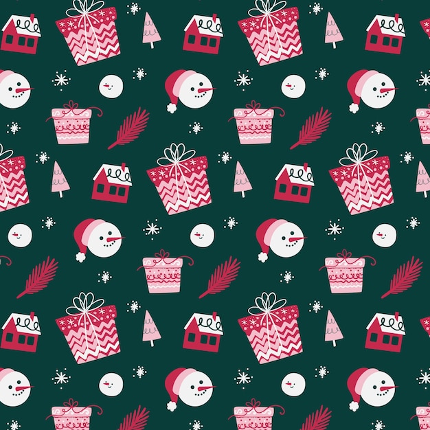 Free vector hand drawn christmas pattern design