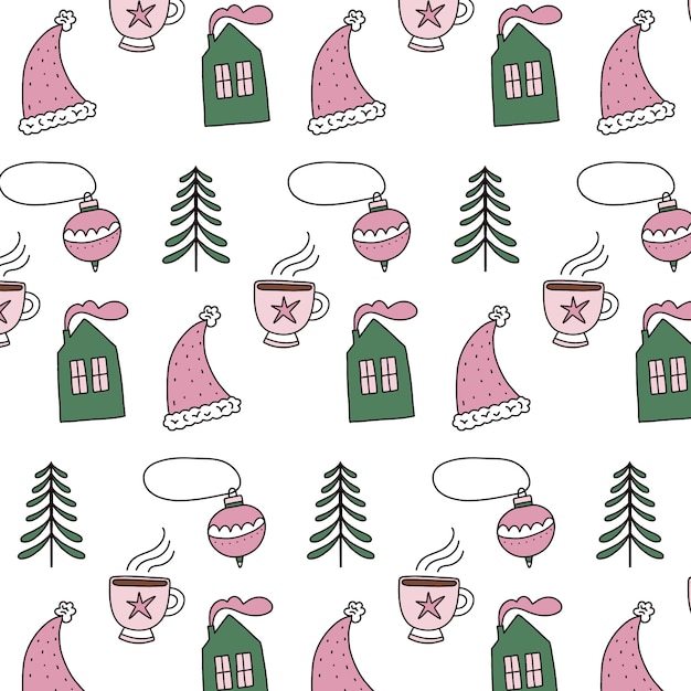 Free vector hand drawn christmas pattern design