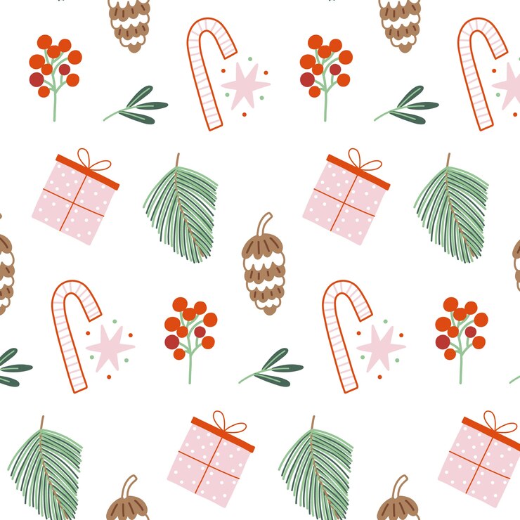 Free Vector hand drawn christmas pattern design