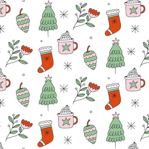 Hand drawn christmas pattern design