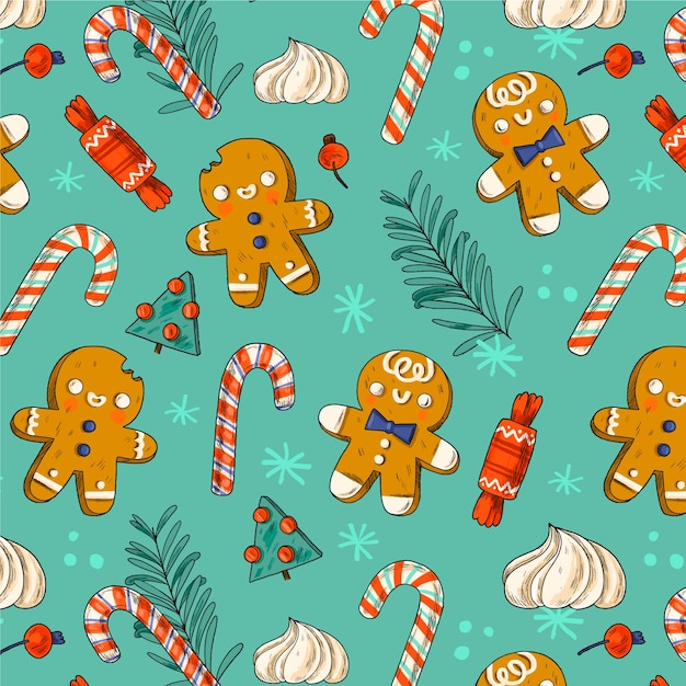 Hand drawn christmas pattern design