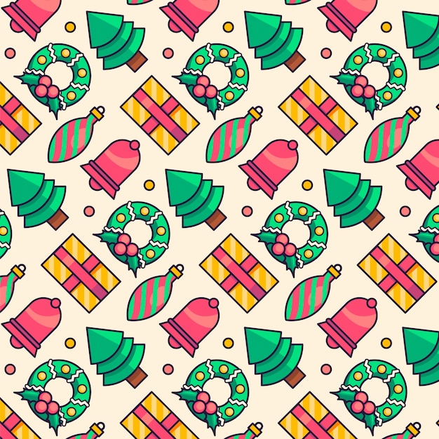 Free vector hand drawn christmas pattern design