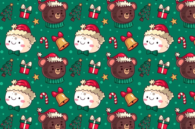 Hand drawn christmas pattern design