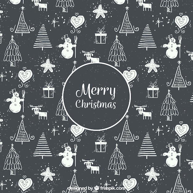 Free vector hand-drawn christmas patterns