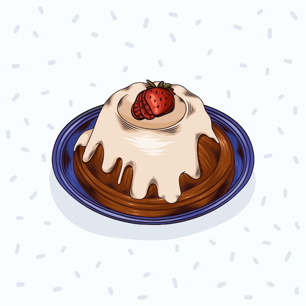 Hand drawn christmas pudding illustration