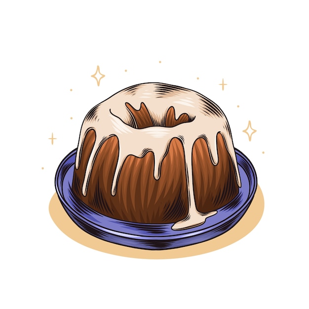 Free vector hand drawn christmas pudding illustration