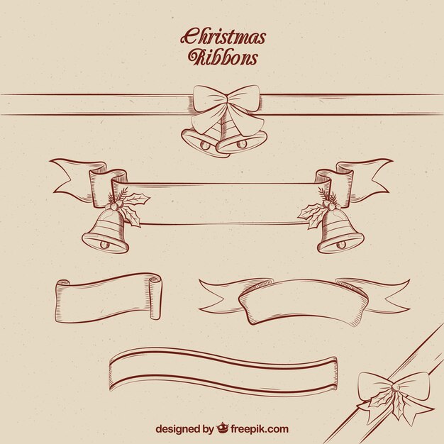 Ручной обращается рождественские ленты в стиле винтаж