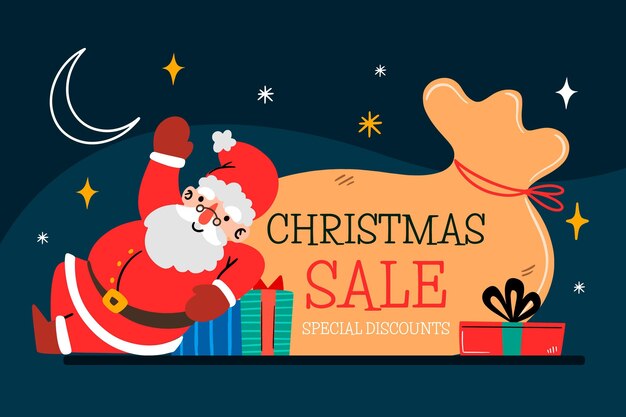 Hand drawn christmas sale concept