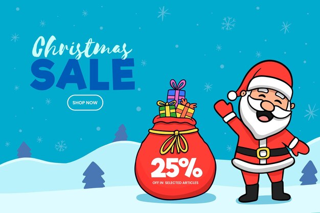 Hand drawn christmas sale concept