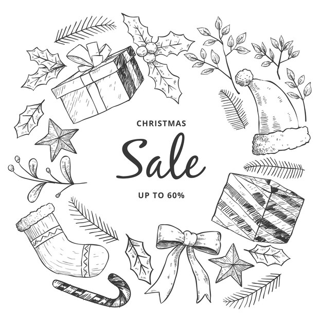 Hand drawn christmas sale