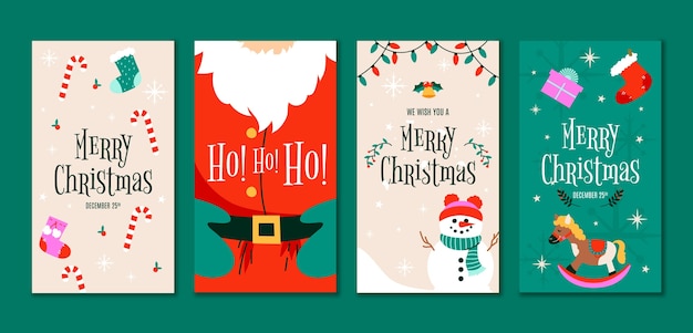 Hand drawn christmas season instagram stories collection