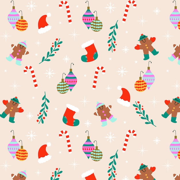 Free vector hand drawn christmas season pattern design