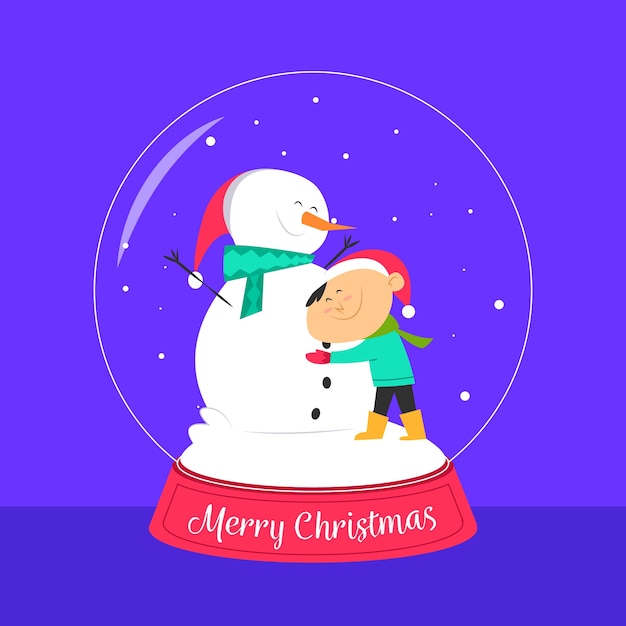 Free vector hand drawn christmas snowball globe