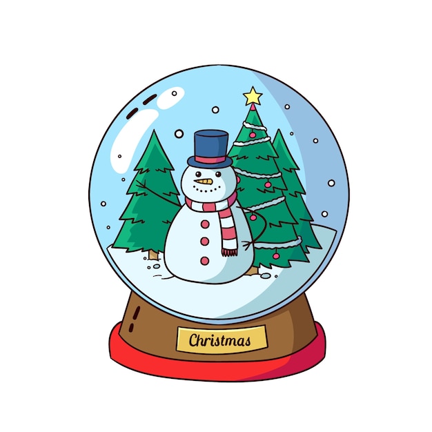 Free vector hand drawn christmas snowball globe