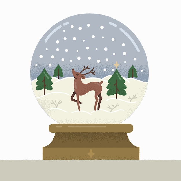 Hand drawn christmas snowball globe