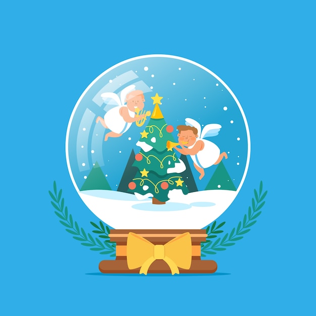 Free vector hand drawn christmas snowball globe