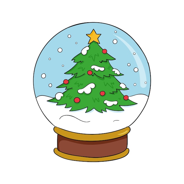 Free vector hand drawn christmas snowball globe