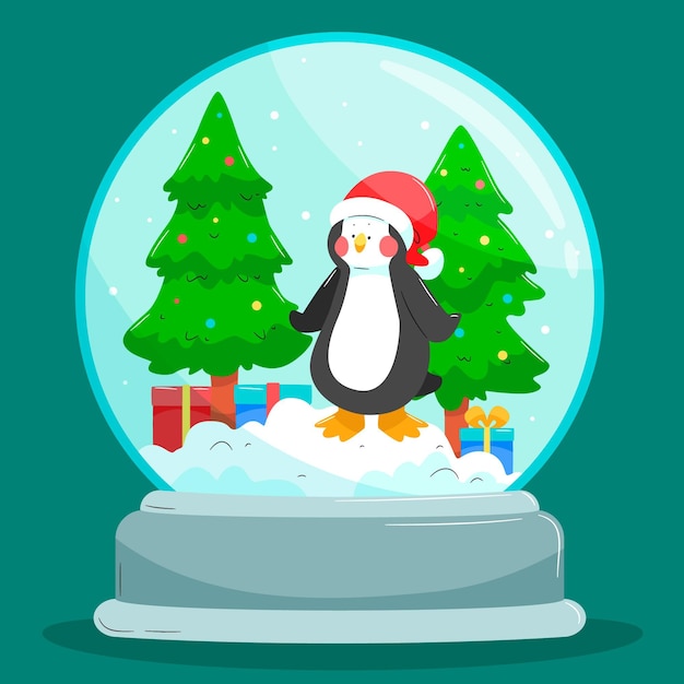 Free vector hand drawn christmas snowball globe