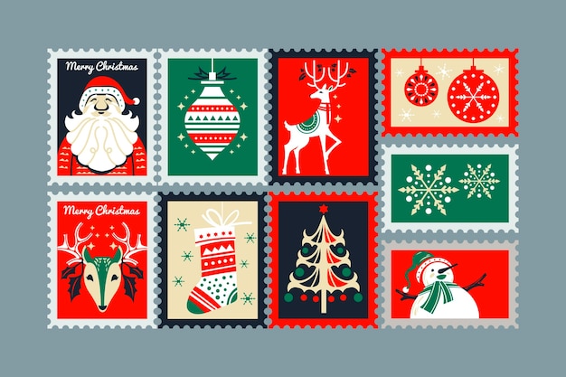 手描きのクリスマス切手コレクション