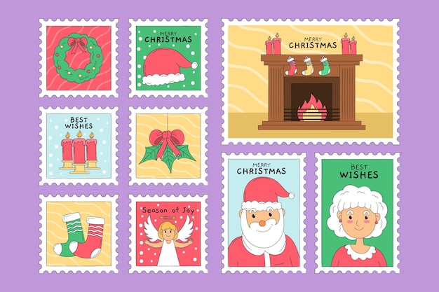 Free Vector  Cute postage stamps