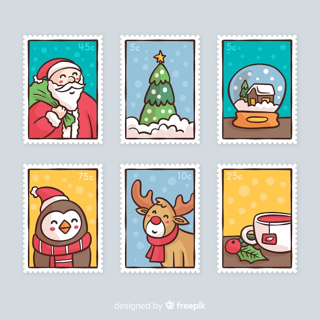 Hand drawn christmas stamp