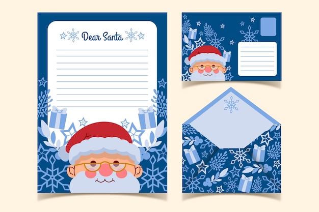 Hand drawn christmas stationery template
