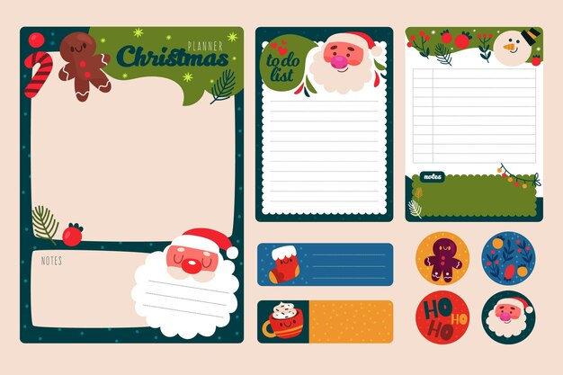 hand drawn christmas stationery template