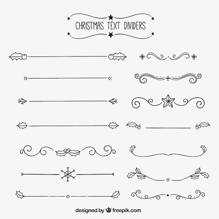 Free Vector hand drawn christmas text dividers
