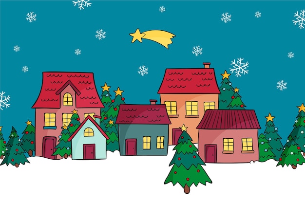 Vettore gratuito città natale disegnata a mano